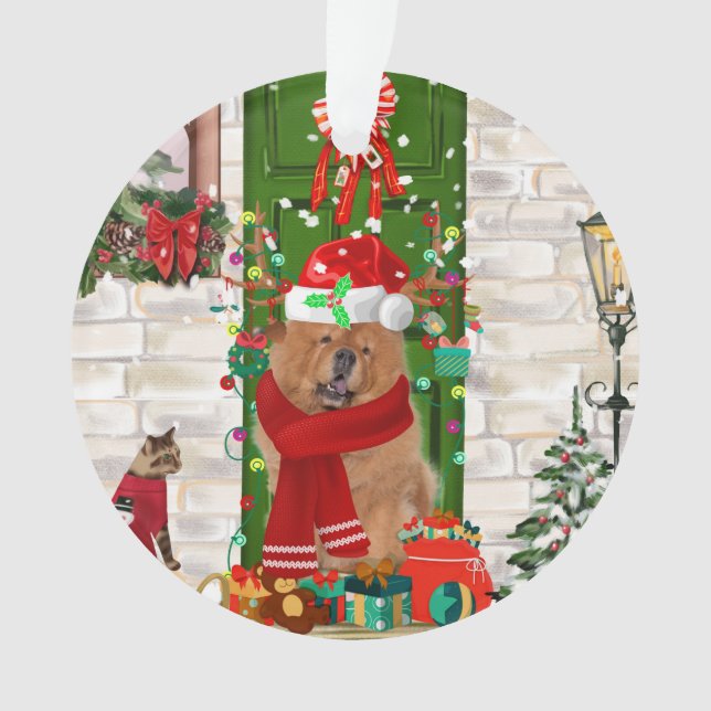 Adorno Navidades Chow Chow Dog (Anverso)