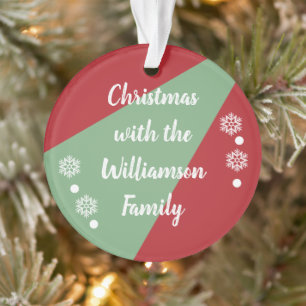 Adorno Navidades con familia roja y verde