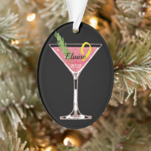 Adorno Navidades Cosmopolitan Cocktail Personalizado Orna