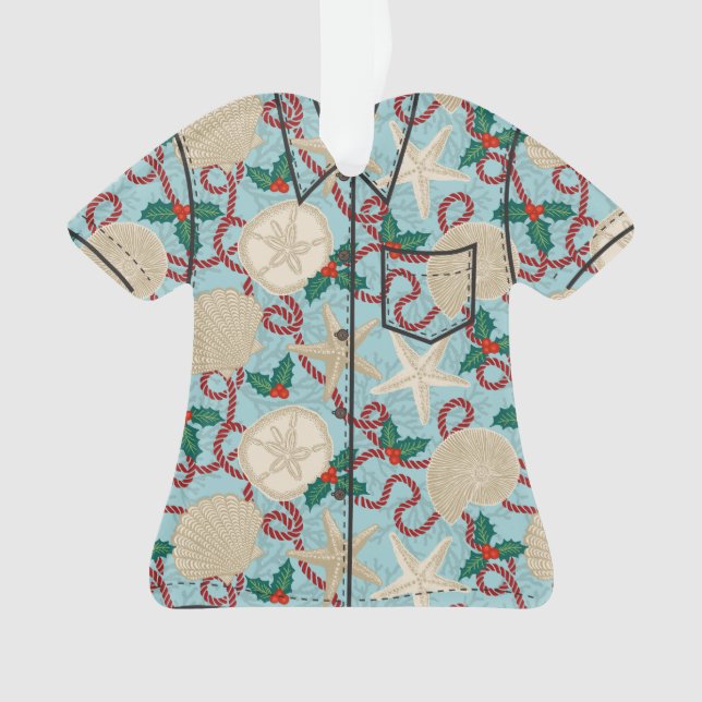 Adorno Navidades Costero Tropical Sea Shell Wreath - Aqua (Anverso)