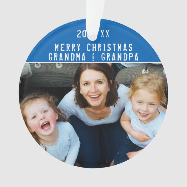 Adorno Navidades de Abuela y Abuela - Foto de Keepsake (Anverso)