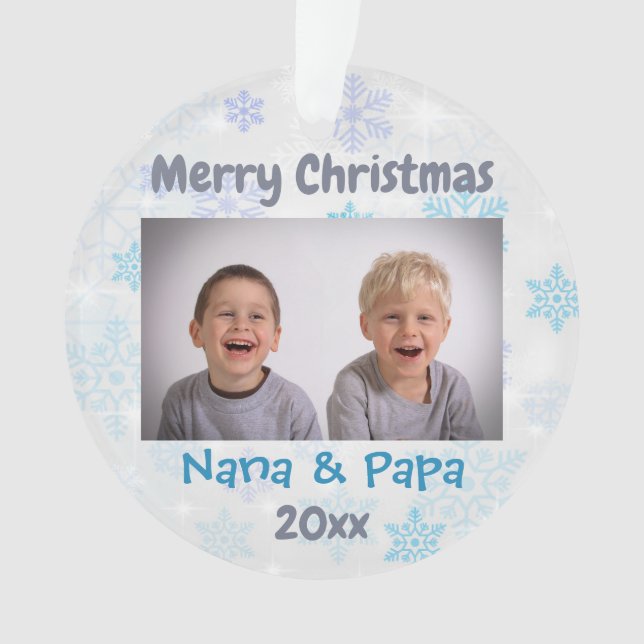 Adorno Navidades de abuelos de nietos 2024 Foto (Anverso)