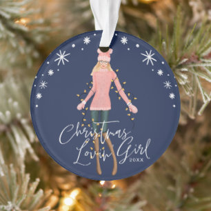 Adorno Navidades De Acuarela Aman Chica Envuelto En Luces