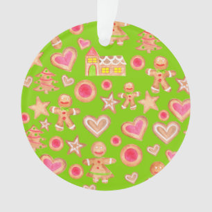 Adorno navidades de acuarela galletas de pan de jengibre
