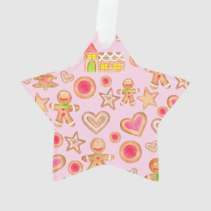 Adorno navidades de acuarela galletas de pan de jengibre