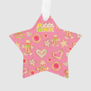 Adorno navidades de acuarela galletas de pan de jengibre