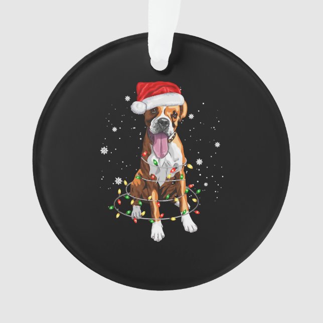 Adorno Navidades de árbol de perros boxer iluminan Navida (Anverso)