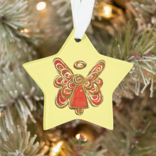 Adorno Navidades de arte ángel de la Guardia Roja Ornamen