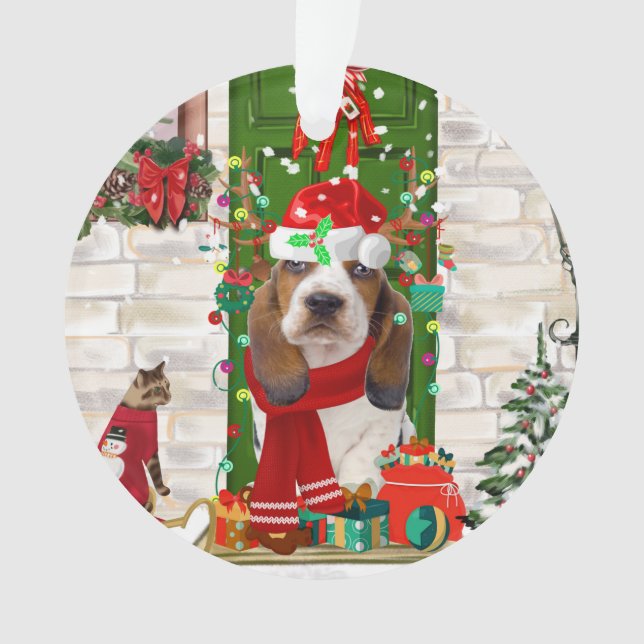 Adorno Navidades de Basset Hound (Anverso)