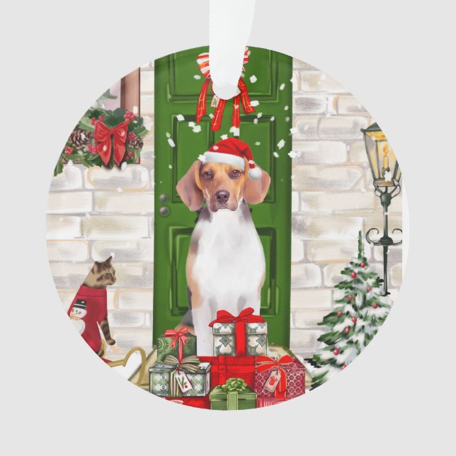 Adorno Navidades de Beagle Dog (Anverso)