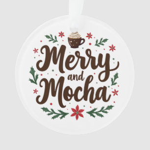 Adorno Navidades de bebidas merry y mocha Café Navidad