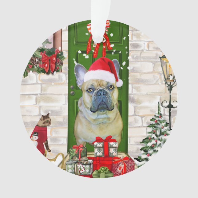 Adorno Navidades de Bulldog de Francia (Anverso)