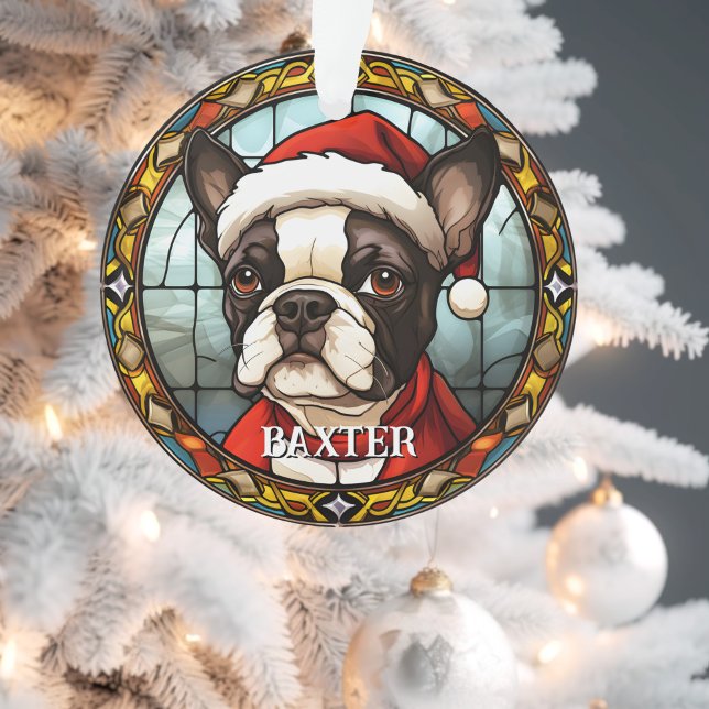 Adorno Navidades de Bulldog personalizado de Francia (French bulldog christmas ornament )
