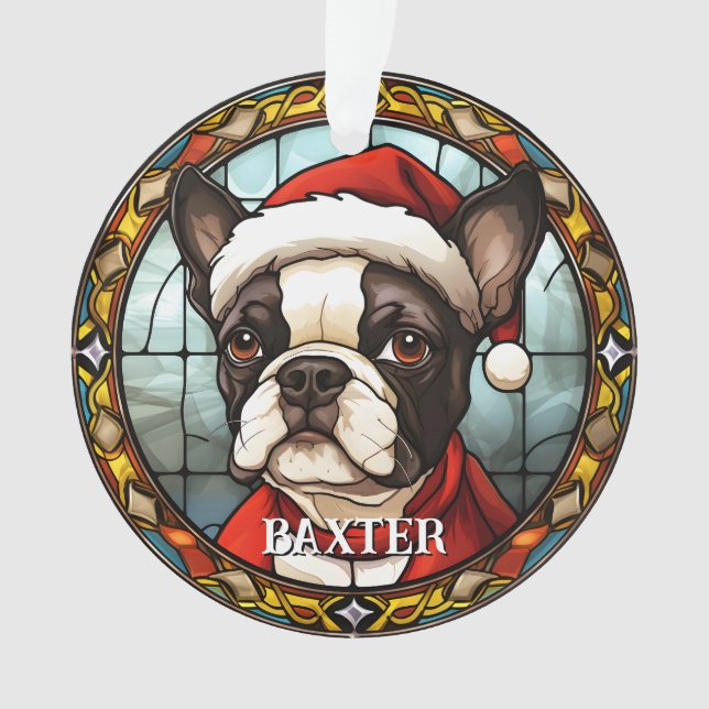 Adorno Navidades de Bulldog personalizado de Francia (Anverso)