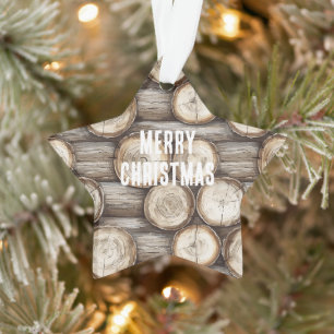 Adorno Navidades de cabinas Wood Log