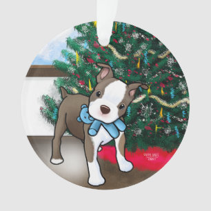 Adorno Navidades de Cachorros de Boston Terrier