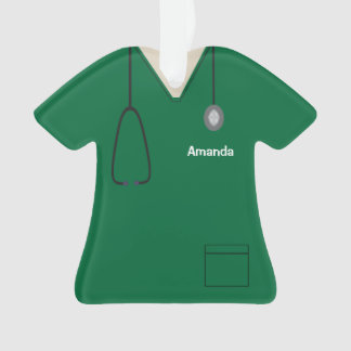 Adorno Navidades de camisas verdes uniformes de enfermero