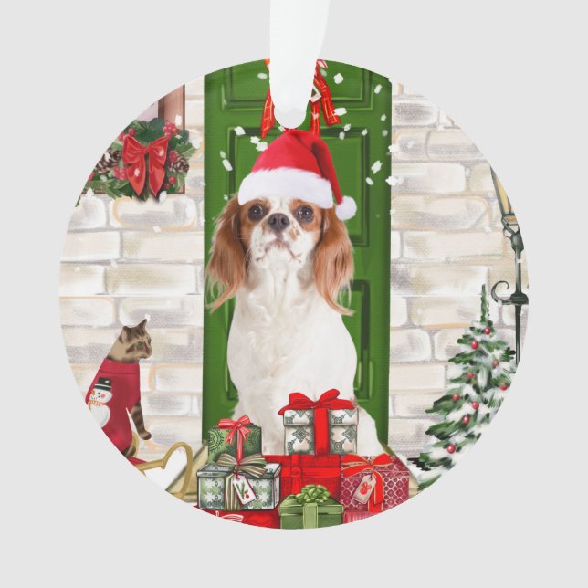 Adorno Navidades de Cavalier King Dog (Anverso)