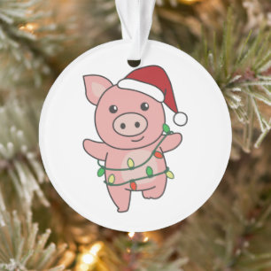 Adorno Navidades de cerdo Animales de invierno Cerdos