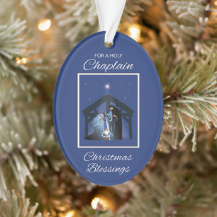 Adorno Navidades de Chaplain bendiciendo a Manger sobre a