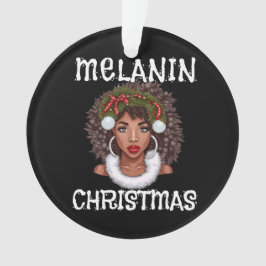 Adorno Navidades de Chica negro Magic Melanin Ugly Xmas S