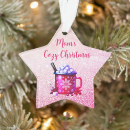 Adorno Navidades de chocolate caliente rosado y acogedor