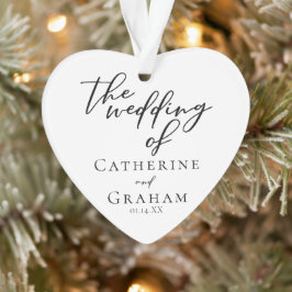 Adorno Navidades de Corazón de la Pareja Elegante de Boda