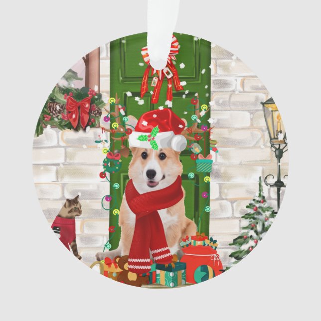 Adorno navidades de corgi Dog (Anverso)