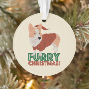 Adorno Navidades de Cute Corgi Furry