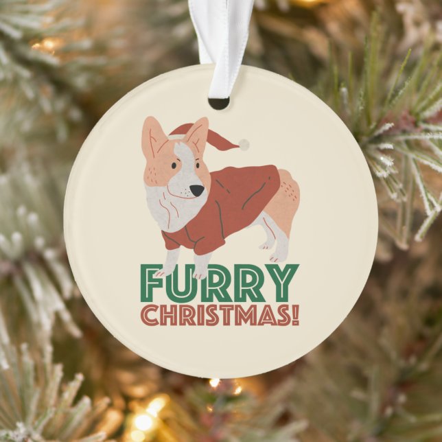 Adorno Navidades de Cute Corgi Furry (Árbol)