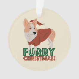 Adorno Navidades de Cute Corgi Furry