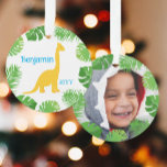 Adorno Navidades de Dinosaur Brontosaurus Photo Keepsake<br><div class="desc">Navidades del Dinosaurio Yellow Brontosaurus Tropical Photo Keepsake * Los productos de coordinación estarán disponibles en nuestra tienda. Contáctenos si necesita este diseño aplicado a un producto específico para crear su propio elemento de coincidencia único! ¡Muchas gracias por ver un DoodleLulu para el diseño de los bichos del 2 de...</div>