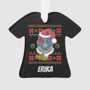 Adorno Navidades de Dinosaur Santa T-Rex Ugly