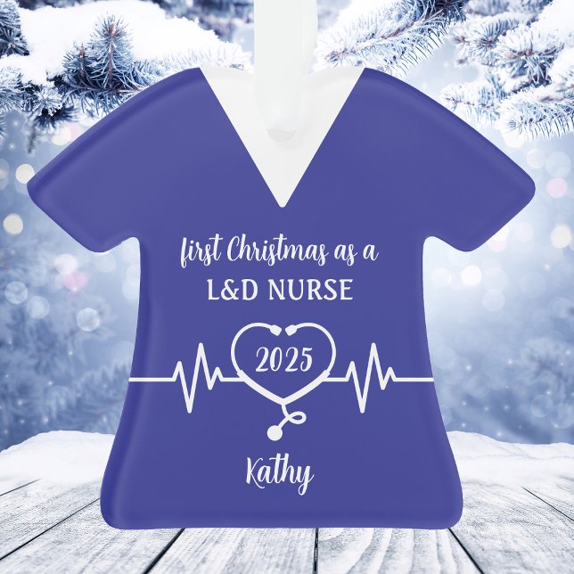 Adorno Navidades de enfermeras de L&D personalizados (Personalized L&D Nurse Christmas Ornament
)