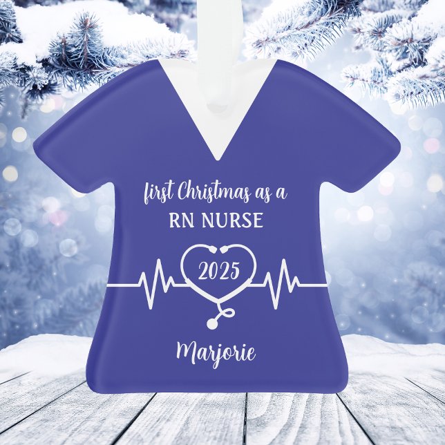 Adorno Navidades de enfermería de RN personalizados (Personalized RN Nurse Christmas Ornament
)