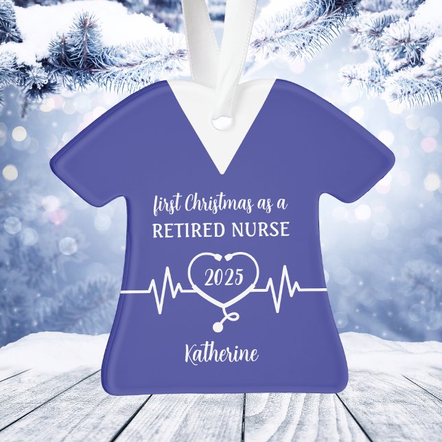 Adorno Navidades de enfermería jubilados personalizados (Personalized Retired Nurse Christmas Ornament
)