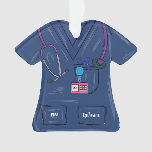 Adorno Navidades de enfermería personalizada de la Marina (Anverso)