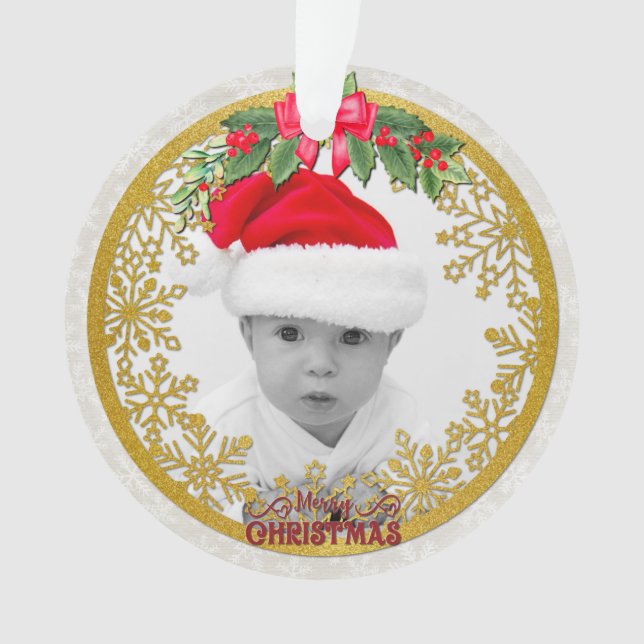 Adorno Navidades de estadísticas de recién nacido, anunci (Anverso)