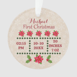 Adorno Navidades de estadísticas de recién nacido, anunci