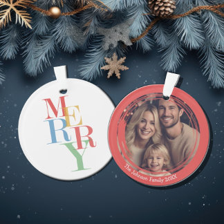 Adorno Navidades de familia moderna foto festiva