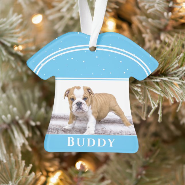 Adorno Navidades de fotografía de cachorros de Bulldog de (Árbol)