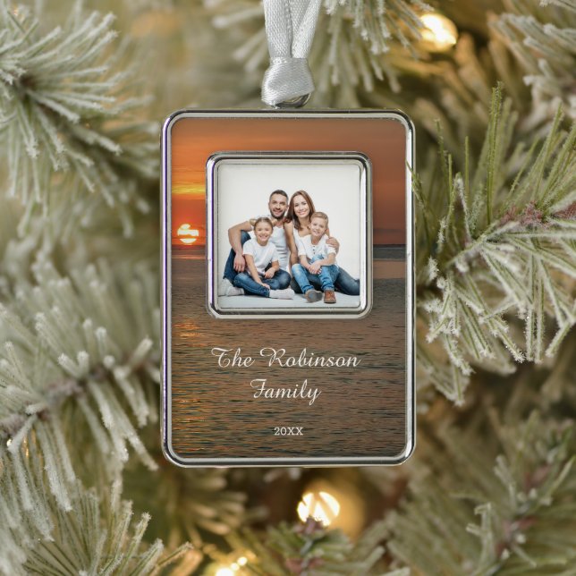 Adorno Navidades de fotografía de familia moderna elegant (Árbol)
