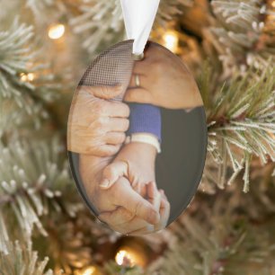 Adorno Navidades de fotografía de la familia con las mano
