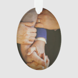 Adorno Navidades de fotografía de la familia con las mano