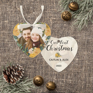 Adorno Navidades de fotografía de la pareja de color amar