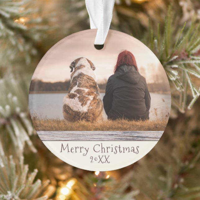 Adorno Navidades de fotografía de Mascota de perro person (Árbol)