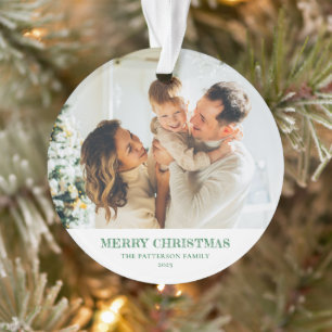 Adorno Navidades de fotografía familiares modernos verdes