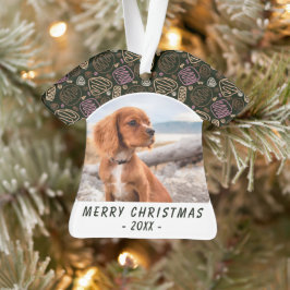 Adorno Navidades de fotografía Mascota de perro de una lí