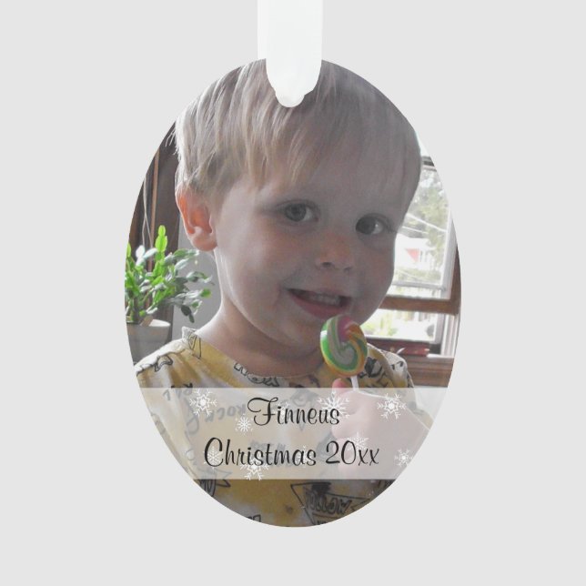 Adorno Navidades de fotografía personalizados (Anverso)