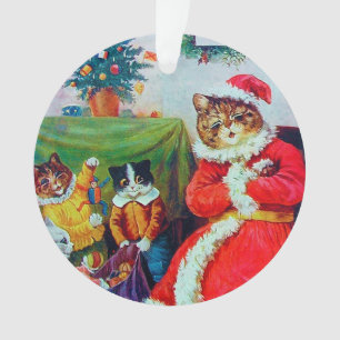 Adorno Navidades de gatos vintage, Louis Wain